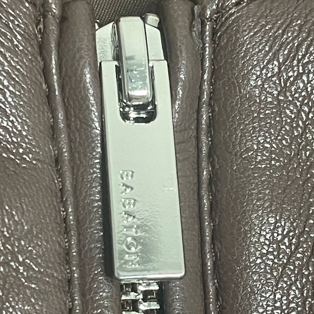 Babaton Chocolate Brown Leather Bomber Jacket - Picture 6 of 13